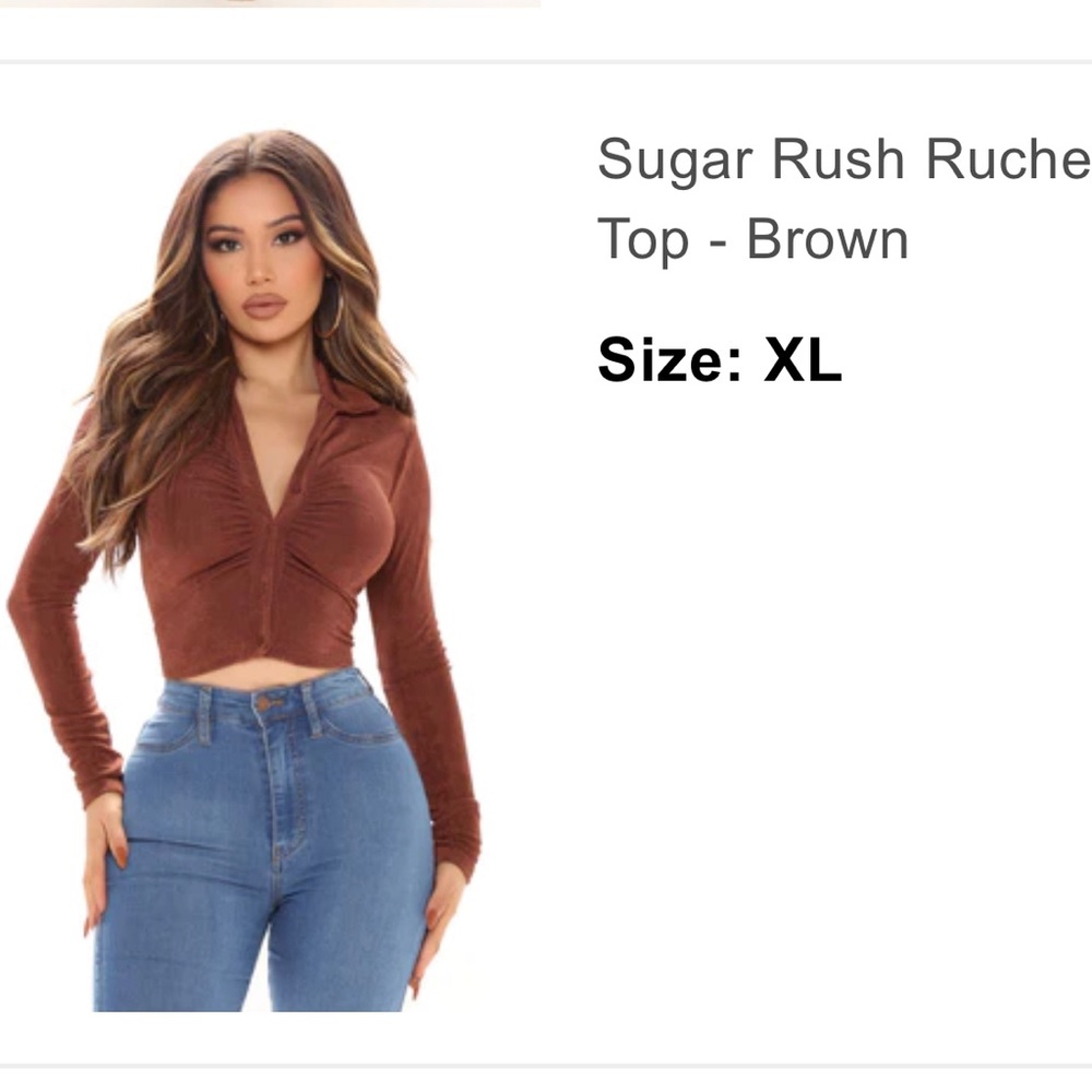 Fashionova top. Brown and still good use.
